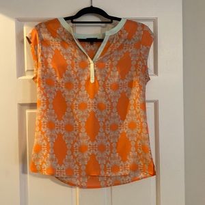 Orange mint loose shell top